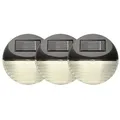 Outdoor Solar-Wandleuchten ,Fency', 3er-Set, Dämmerungssensor, braun, warmweiß, Ø 11cm - Schwarz