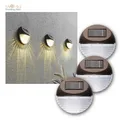 Wandleuchte Solar 3er Set, 3x2 LED warmweiß, Wandlampe Solarleuchte Wandmontage