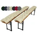 TexDeko Bankauflage TexDeko Garden 2er-Pack Bierbankauflagen gesteppt für Bierzeltgarnitur, (Doppelpack), Länge: nach Wahl, UV-beständig beige 170 cm x 23 cm