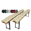 TexDeko® Garden 2er-Pack Bierbankauflagen für Bierzeltgarnitur gesteppt UV-beständig wasserabweisend 170x23cm gepolstert gemütliches Sitzkissen für Bierbank Festzeltgarnitur (Sand)