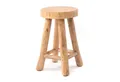DESIGN DELIGHTS Hocker RUNDER HOCKER "PINTO", Holz massiv, 50x30 cm, Natur Schemel, Pflanze