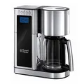 Russell Hobbs Kaffeemaschine [Digitaler Timer, Brausekopf für optimale Extraktion&Aroma] Elegance (max 10 Tassen, 1,25l Glaskanne, Warmhalteplatte, 1600W) Filterkaffeemaschine 23370-56