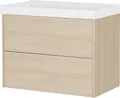 Germania Waschtisch inkl. Becken 9081-653 GW-BODERA, in grifflosem Design mit Push-to-Open Technik, in Lindberg-Eiche, 81 x 65 x 46 cm (BxHxT)
