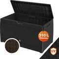 CASARIA® Gartenbox Anthrazit UV-beständig 310L Haltegriffe Rollen Terrasse Balkon Wohnzimmer Truhe Auflagenbox 119x48cm Flecht-Optik