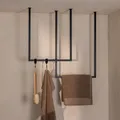 Metallbude Handtuchhalter TENSI 2er Set, Deckenmontage, pulverbeschichtet, Badezimmer Dusche Badewanne, Schwarz