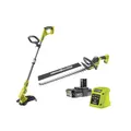 RYOBI 18 V ONE+ Akku-Motorsense und Akku-Heckenschere Kombo-Kit RY18LT18HTA-120 (Einstellbare Schnittbreite 25-30cm, Heckenschere mit 55cm Klinge, 24mm Schnittstärke, inkl. 1 x 2,0 Ah und Ladegerät)