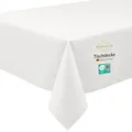 Sensalux Vlies Tischdecke Weiß 1,18 x 2,5 m, stoffähnliche Tischdecke abwaschbar & wasserabweisend, Öko-Tex 100, reißfest für Hochzeit, Taufe, Party & Catering