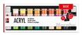 1210000000208  Großes Einsteigerset Acrylfarben Basic, 32 x 3,5 ml und 2 x 59...