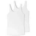 uncover by SCHIESSER Trägertop Uncover Cotton (2er Pack) tiefer Rundhalsausschnitt, breite Träger, elastisch, weich weiß M