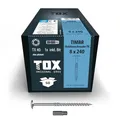 TOX Holzbauschrauben TIMBR TK 8,0 x 240 mm, blau verzinkt mit Tellerkopf, TX40, Schrauben für leichtes Eindrehen und hohe Tragfähigkeit im Holzbau, 50 Stück im Karton, inkl. 1x Bit, 1120804180240