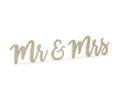 Holz-Schriftzug Mr & Mrs gold ca 50cm x 10 cm