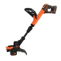 BLACK+DECKER 18V Akku-Rasentrimmer (28 cm Schnittbreite, AFS Reflex Fadenverlängerung, verstellbarer Zweithandgriff, mit Führungsrad, inkl; akku und Ladegerät) BCST918D1