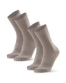 DANISH ENDURANCE Merino Liner Wandersocken, Unterziehsocken, Anti-Blasen, Leicht, Herren & Damen, 2 oder 4 Paar, Sandfarben, 35-38