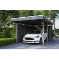SKANHOLZ Carport "Friesland Set 1", BxT: 314 x 555 cm, Firsthöhe: 241 cm, lasiert - grau