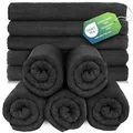 slummer Seiftücher 30x30 cm Gesichtshandtücher Frottee 10er Set Grau – Gästehandtücher 100% Baumwolle 500gsm – Seiflappen Waschlappen anthrazit