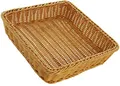 Auslagekorb aus Poly-Rattan, quadratisch, 40x40 cm, Brotkorb, Buffetkorb, Servierkorb, Obstkorb, Gemüsekorb, Aufbewahrungskorb, Regalkorb