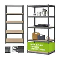 Juskys Lagerregal Basic 200x100x60 cm - Metall Schwerlastregal, 5 Böden, 875 kg, grau