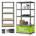 Juskys Schwerlastregal Basic 200x100x60cm (HxBxT) - 875 kg - 5 Böden - Lagerregal Steckregal Metall Kellerregal Regalsystem Regal - Grau