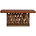 Equipales Couchtisch 120x60cm Massivholz, Schweinsleder Zedernholz  Mexiko Möbel Mexikanisch