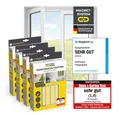 EASYmaxx Insektenschutz-Fensterrahmen Fliegengitter für Fenster, mit Magic Click 150 x 130 cm,  4er Set, (4-St), Moskitonetz zuschneidbar, Einfache Montage mit 12 Magneten