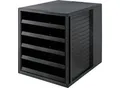 Schubladenbox SCHRANK-SET KARMA, 5 offene Schubladen, DIN A4, leichtlaufend, B 275 x T 330 x H 320 mm, schwarz