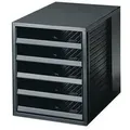 Schubladenbox Schrank-set Karma 5 Schubladen Din A4 Din C4 Kunststoff 80-100 % Rezyklat Gehäusefarbe: Öko-schwarz Farbe Der Schublade: Öko-schwarz