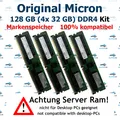 128 GB (4x 32 GB) RDIMM DDR4-2666 HP HPE ProLiant DL380 Gen10 G10 Server RAM