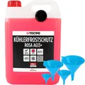 TECPO Kühlerfrostschutz Antifreeze AG13+, 5 Liter mit Trichter Kühlmittel rosa rot -40 C° Auto Kühlflüssigkeit Gebrauchsfertig LOBRID-Technologie bis zu 5 Jahre Lebensdauer