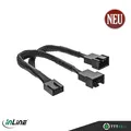 InLine® Y-Kabel für Lüfter PWM 4pol Molex 1 Stecker zu 2 Buchse schwarz 0,15m