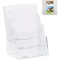 Relaxdays Prospekthalter Acryl Transparent 3 Etagen für A4/DIN Lang 33 cm x 24,5 cm x 20 cm 600 g