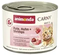 animonda Carny Katzen Nassfutter Pute + Huhn + Shrimps (6 x 200g), getreidefreies Katzen Nassfutter ohne Zucker, mit frischen fleischigen Zutaten