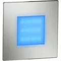 ledscom.de LED Treppenlicht/Wandeinbauleuchte FEX für innen und außen, eckig, edelstahl, 85 x 85mm, blau