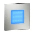 ledscom.de LED Treppenlicht/Wandeinbauleuchte FEX für innen und außen, eckig, edelstahl, 85 x 85mm, blau