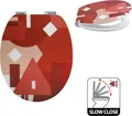 Spirella WC Deckel MDF mit Absenkautomatik Terracotta mit High Gloss Finish und Schnellbefstigung Scharniere aus Zink