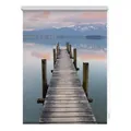 Lichtblick Rollo, Klemmfix, 45x150 cm, Steg Abendstimmung, blau braun