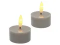 Sirius Home A/S LED-Kerze (2-tlg), Teelichter grau 3D Flamme warmweiß 6x6cm