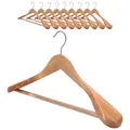 10 x Kleiderbügel Holz VonBueren | 45 x 22,5 cm breit je Bügel/Holzbügel | stabile Holzkleiderbügel | Anzugbügel, Hose, Hemden