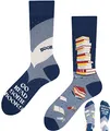 TODO Lustige Socken Damen und Herren, Coole Socken mit Motiv - Bunte, Mehrfarbige, Verrückte (39-42, Bookworm)