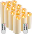 LED Kerzen 12 Stück Freiluft Kerzenlampe Kunststoff Paraffin