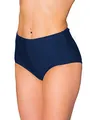 Aquarti Bikinihose Damen mit Hohem Bund – Klassische Bikinihosen für Damen in Großen Größen, Farbe: Dunkelblau, Größe: 42