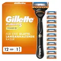 Gillette Fusion5 Power Rasierer Herren — Inkl. 1 Nassrasierer, 12 Ersatzklingen mit Einem Gleitstreifen für Ein Sanftes Gleiten und 5 Klingen für Eine Gründliche, Langanhaltende Rasur — Schwarz