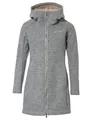 VAUDE Damen Mantel Tinshan Coat III, moderner Wollmix-Mantel mit weichem Fleece-Innenfutter, ecru, 46