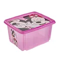 keeeper Minnie Aufbewahrungsbox mit Deckel, Dreh- und stapelbar, Für Kinder, 24 l, Paulina, Transparent Pink