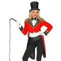 W WIDMANN MILANO Party Fashion - Zirkusdirektor Kostüm Damen, roter Frack, Showman Outfit für Karneval und Zirkus