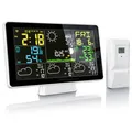 Brandson Funk-Wetterstation mit Außensensor, App-Anbindung, Barometer, Prognose, UV, Mondphasen, Wecker