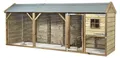 Fatmoose Hühnerstall mit Auslauf CosyChicken Cottage aus Holz - 363x95x148 cm