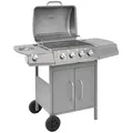 vidaXL Gasgrill Gasgrill 4+1 Flammen Silbern silberfarben