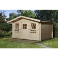 WEKA Gartenhaus "138 Gr.2", Holz, BxHxT: 450 x 296 x 380 cm (Außenmaße inkl. Dachüberstand) - beige