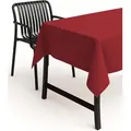 texpot Tischdecke Lotuseffekt Leinenoptik Bügelfrei Fleckschutz wasserabweißend (1-tlg) rot Rund | 160 cm x 160 cm