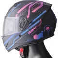 GMS Motorrad Helm Größe L - Hexago schwarz-blau-violett matt